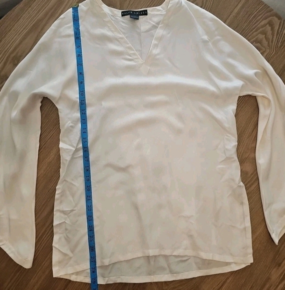 Ralph Lauren Black Label 100% Silk Bell Sleeve Blouse Top